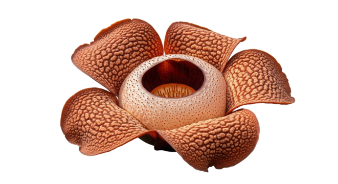 Detailed Rafflesia Flower with Textured Petals and Central Opening.