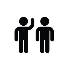 Two people silhouettes one waving hello to another