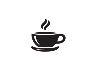 Gorgeous minimalist coffee icon on a clean white background