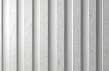 Obraz premium Close up of white concrete wall. Vertical stripes create pattern. Solid structure with textured surface. Modern stylish design for background. Abstract seamless shape, geometric forms. Neutral