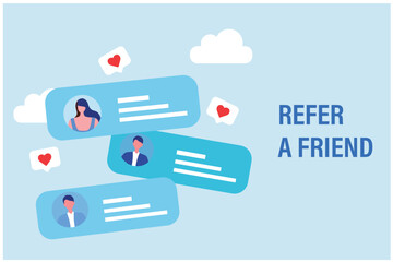 Refer a friend concept for social media vector illustration

Keywords language: English

