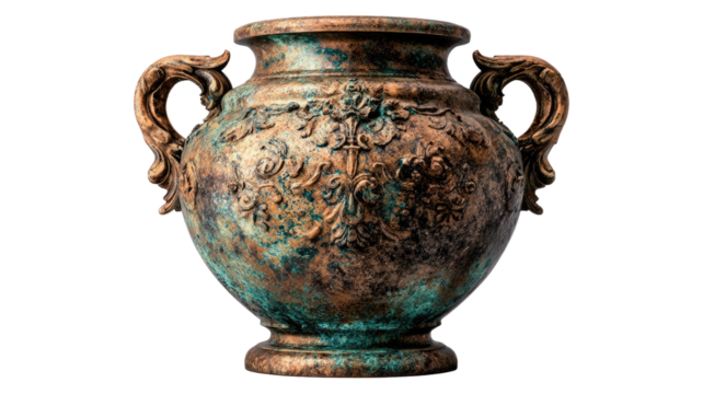 ancient greek vase isolated on white background