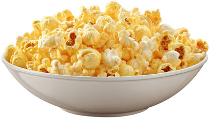 bowl of popcorn isolated on white background
