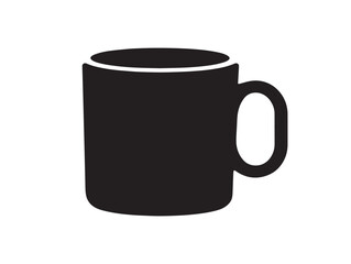 Clean Beautiful Mug Icon Illustration in Stylish Black and White