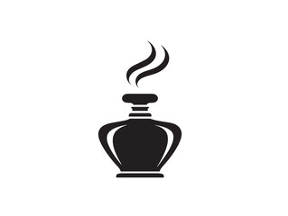 Elegant Beautiful Perfume Bottle Icon in Stylish Monochrome Aesthetic