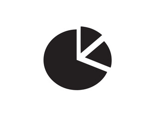 Beautiful Minimal Pie Chart Icon with Clean Monochrome Vector Design