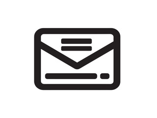 Elegant Postcard Icon Illustration with Beautiful Minimal Black and White Look