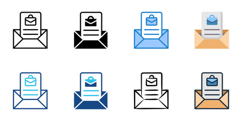 Offer letter icon set multiple style collection 
