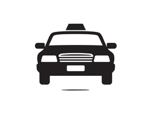 Dynamic taxi icon vector illustration with a gorgeous solid black vehicle