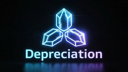 Depreciation A financial concept illustrated by glowing gems, perfect for business visuals and presentations
