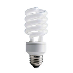 Spiral energy-saving white light bulb isolated on black
