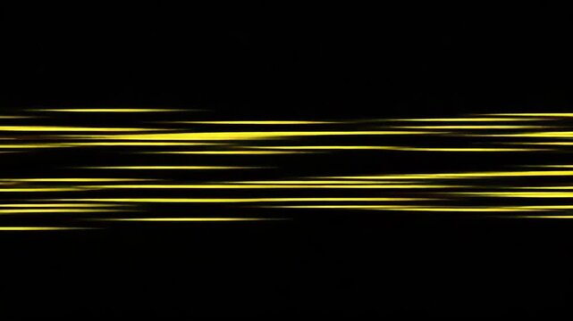 Bright yellow lines flashing rapidly on black background, abstract yellow light lines, neon lines pattern, high tech line background, music visualizer equalizer theme, motion design search