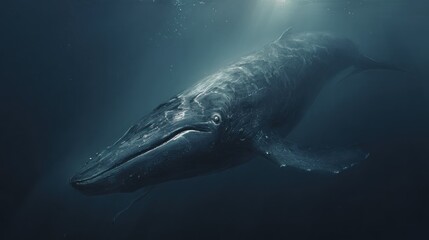 Majestic whale underwater