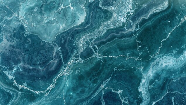Stunning teal marble texture background with swirling patterns for modern and elegant designs