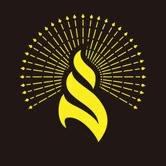 Fire shine logo with yellow and black background