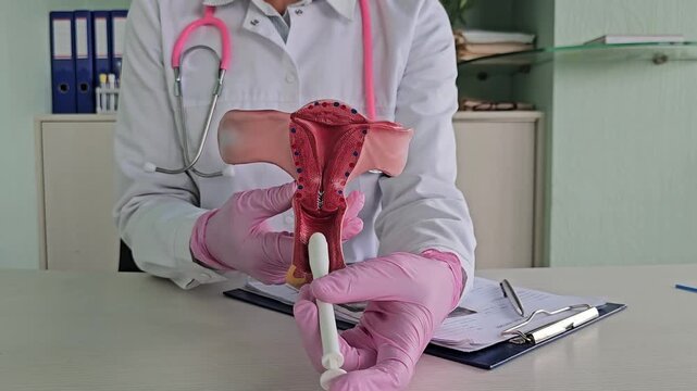 Medical suppositories and a woman's uterus in the hands of a doctor. The concept of anal and vaginal suppositories