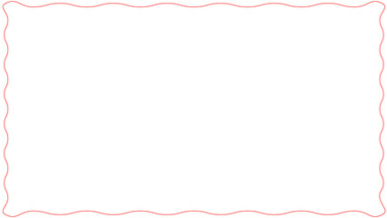 Double Wavy Red Line Border Frame Black Background isolated transparent background
