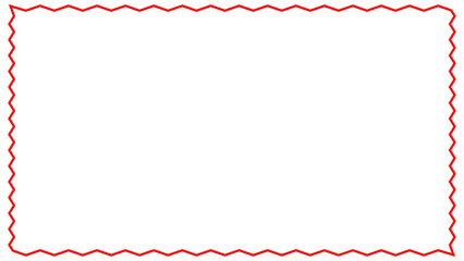 Double Wavy Red Line Border Frame Black Background isolated transparent background