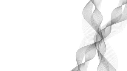 curvy wave line on transparent background with blend line effect