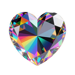 Vibrant heart-shaped crystal with colorful reflections