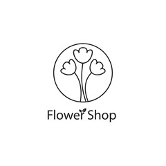 Minimalist Tulip Flower Logo Vector