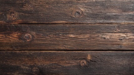 Fototapeta premium Dark wood plank texture for rustic background with rich grain and warm tones