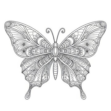Stylized butterfly wing pattern for creative coloring
