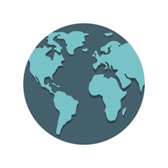gray and blue globe on white background