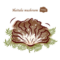 舞茸のポップアート素材｜かわいいキノコのベクターイラスト