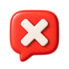 Obraz premium Vibrant 3D cross mark icon for modern interfaces and user experience design, perfect for alerts, error messages, and cancellation confirmations