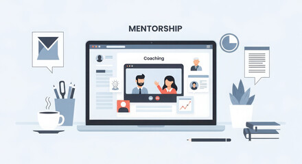 Online mentorship session connecting people digitally