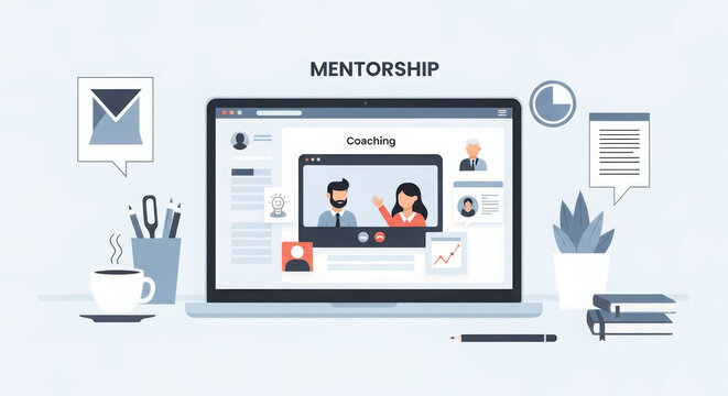 Online mentorship session connecting people digitally