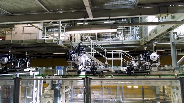 Industrial Factory Manufacturing Equipment on Assembly Line