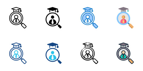 Campus recruitment icon set multiple style collection 
