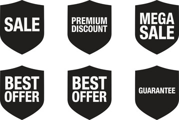Fototapeta premium Sale, discount, premium, best offer, guarantee badges. Vector offer tags and seals