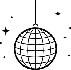 Disco Ball Icon – Retro Party Dance Light Vector Illustration