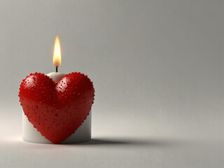 Heart Candle Aflame. Generative Ai