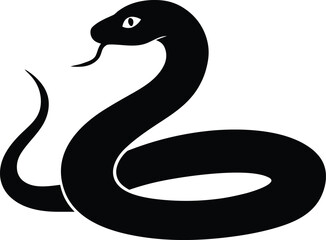 Snake Silhouette – Curved Serpent Vector Illustration
