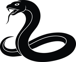 Snake Silhouette – Curved Serpent Vector Illustration