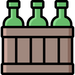 beer icon illustration design with filled outline