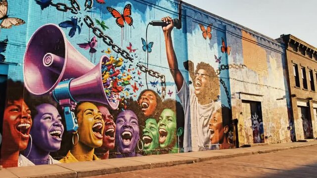 Street art representing freedom of speech and expression.