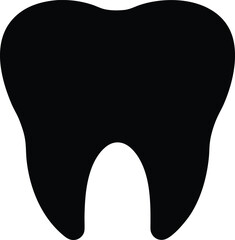 Tooth Silhouette Icon – Dental Care Black Vector Illustration