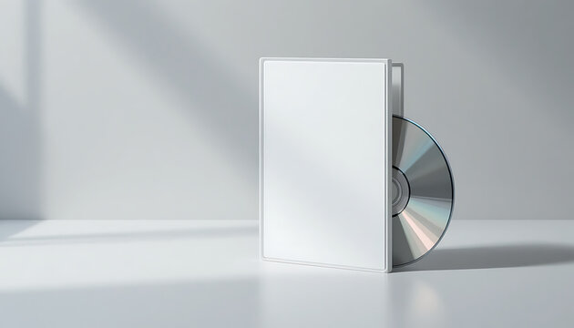 Blank white book with cd or dvd inserted