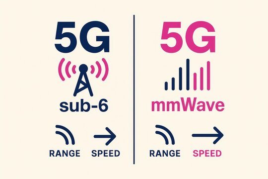 Comparative Analysis of 5G Technologies Highlighting sub 6 GHz and mmWave Capabilities with Distinctive Range and Speed Attributes for Future Connectivity Solutions