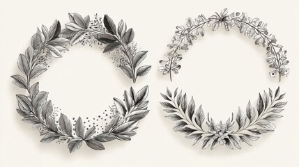 Boho floral wreath clipart set for digital designs stunning versatile and perfect for projects