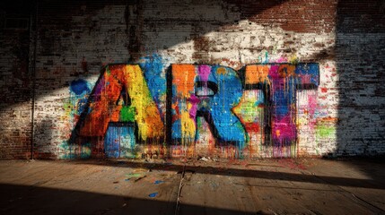 Dynamic urban wall art featuring large letters and vibrant color in street scene