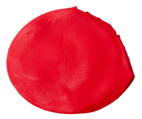 Isolated red plasticine bubble on a white background
