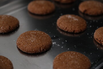 Freshly Baked Cookies on Metal Tray