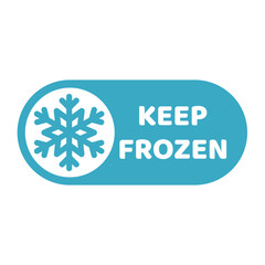 Keep frozen vector label. Food packaging colorful badge.