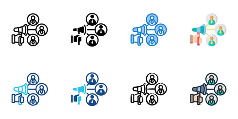 Recruitment advertising icon set multiple style collection 
